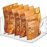 iDesign Stackable Open-Front Storage Bin with Handles for Kitchen, Clear, Made in USA