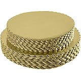 ONE MORE [25pcs] 10" Gold Cakeboard Round,Disposable Cake Circle Base Boards Cake Plate Round Coated Circle Cakeboard Base 10