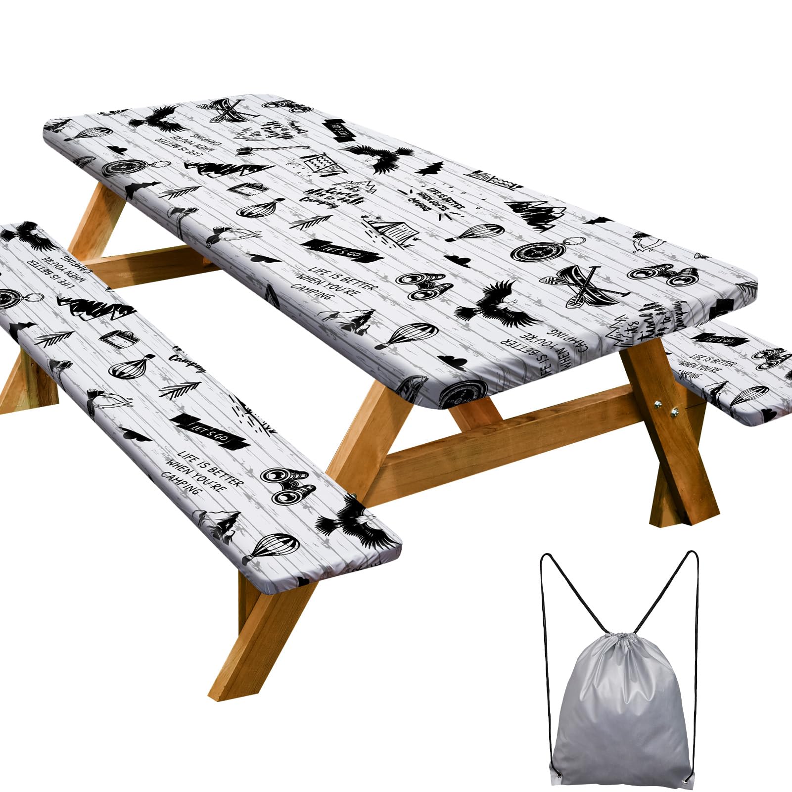 Picnic Table Cover with Bench Covers Camping