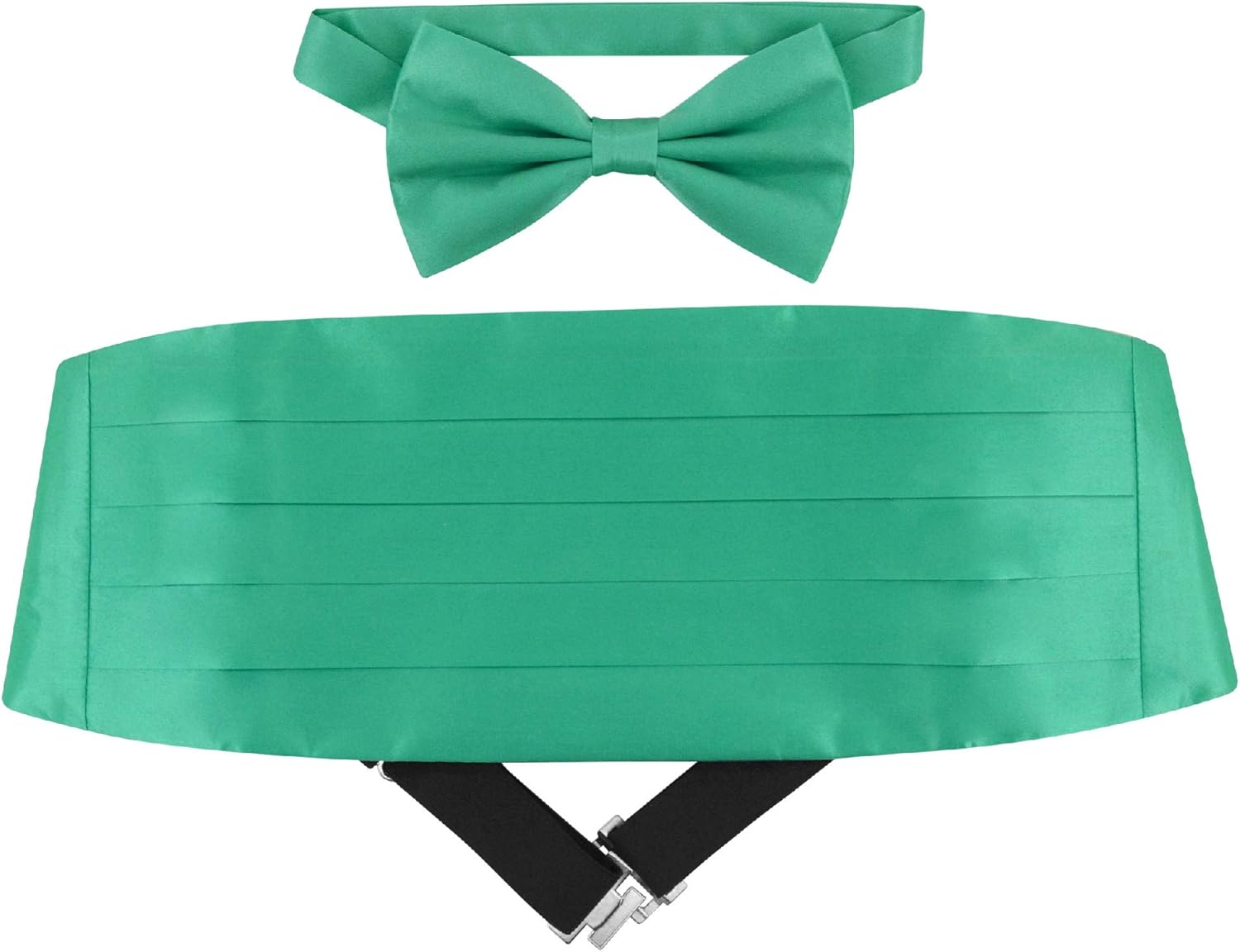 SILK Cumberbund & BowTie Solid AQUA GREEN Color Men's