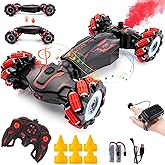WJWMIRC Gesture Sensing RC Stunt Car, 2.4 GHz 4WD Remote Control Car 360° Rotate Transform Off-Road Drift RC Cars with Cool Lights Music, Ideal Presents for Boys Girls for Birthday (Red)