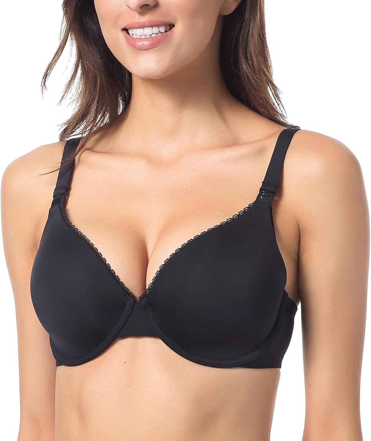 Gratlin Women's Full Coverage Lightly Padded Underwire Maternity Nursing Bra for Breastfeeding at  Women’s Clothing store