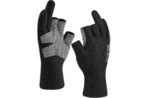 Palmyth Wool Fishing Gloves 3-Cut Fingers Warm for Men and Women Cold Weather Fingerless Gloves for Winter Fly Fishing