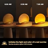 REACHER Sunrise Alarm Clock Wake Up Light 26 Sounds 0-100% Dimmer Night Light view 3