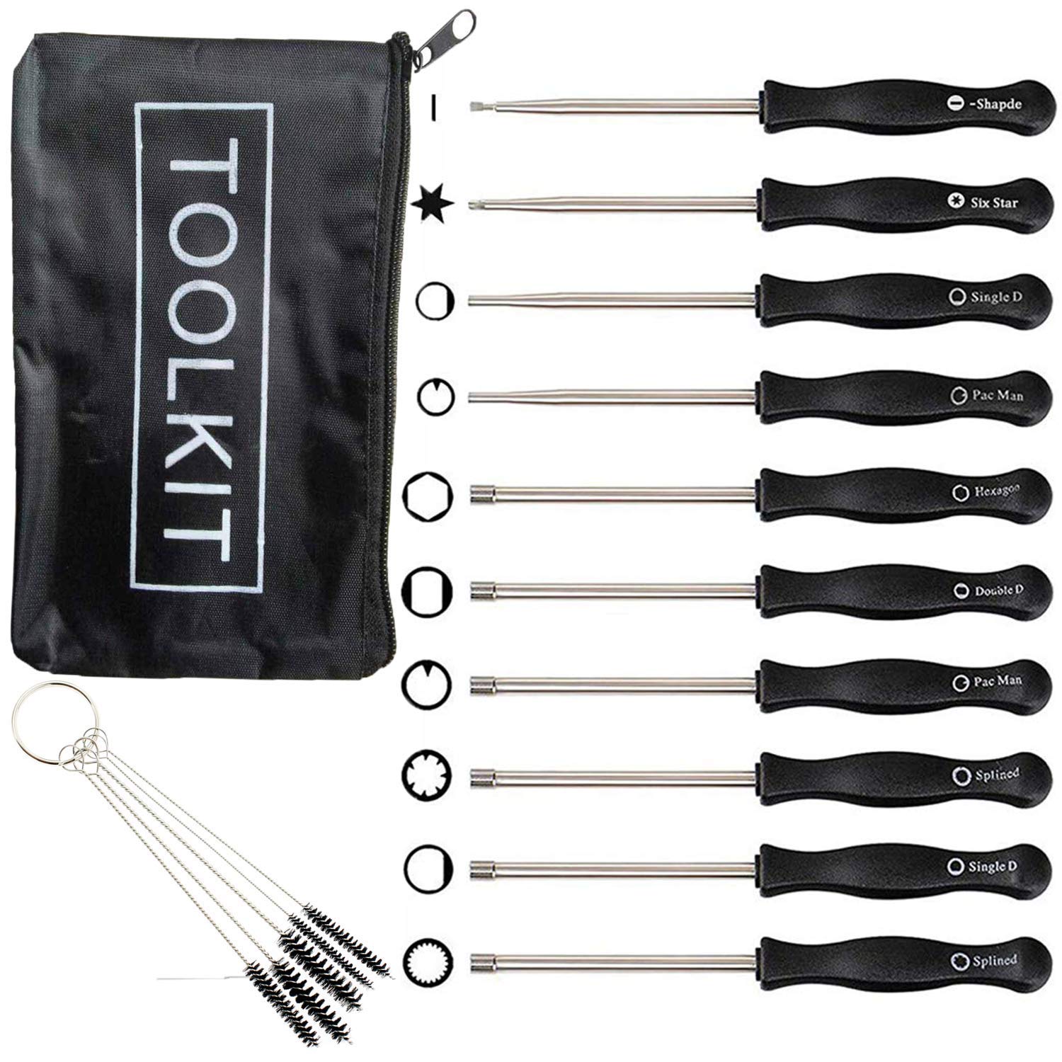 YOFMOO Carburetor Adjustment Tool Screwdriver Kit Cleaning Bursh for Common 2 Cycle Carburator Small Engine Zama Craftsman ATV Mini Bike Moto MTD Echo Sears Chainsaw Adjusting Set Pack of 11