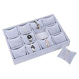 STYLIFING Watch Tray 12 Slots, Watch Box Organizer