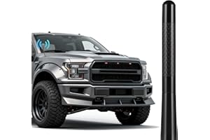 Glossy Black Carbon Fiber Antenna for Ford F150 2009-2026 F250 F350 2017-2026 4.7inch AM/FM Radio Aerial Mast Replacement wit