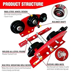 Manual Trolley for I-Beam 2200lbs with Heavy Duty 6