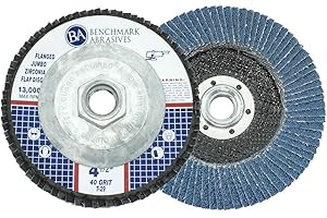 Benchmark Abrasives 4.5" x 5/8"-11 Premium High Density Jumbo Zirconia Type 29 Flap Discs 4 1/2 for Angle Grinder, Sanding Discs, Finishing - Grinding Wheels 4 1/2 Inch (10 Pack) - 40 Grit