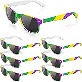 Demonwer Mardi Gras Sunglasses Gold Purple Green Eyeglasses Party Eyewear Accessories for Carnival Parade Mardi Gras Outfits