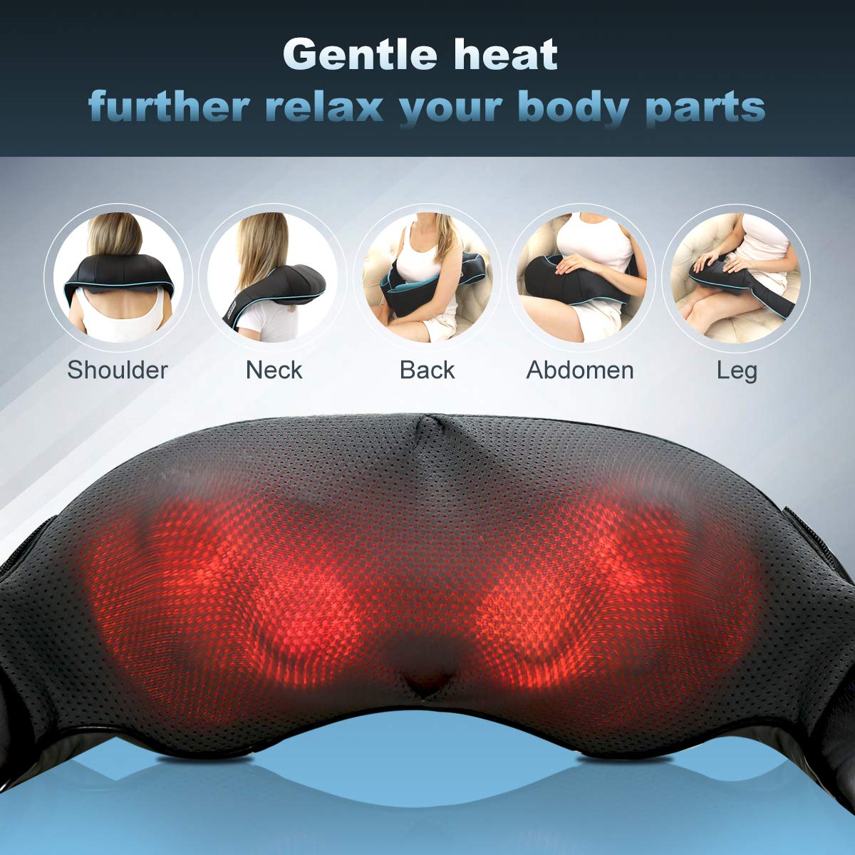 Mo Cuishle Shiatsu Back Shoulder and Neck Massager with Heat, Electric Deep Tissue 4D Kneading Massage, Best Gifts for Women Men Mom Dad, Fathers Day, Mothers Day, Christmas Gifts