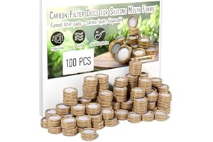 KAKABUBBLE 50 Pcs or 100 Pcs Disposable and Replaceable Carbon Filters for Universal Silicone Mouth Funnel – Triple-Layer Structure, Contact-Free Use, Convenient Filtration (100pcs)