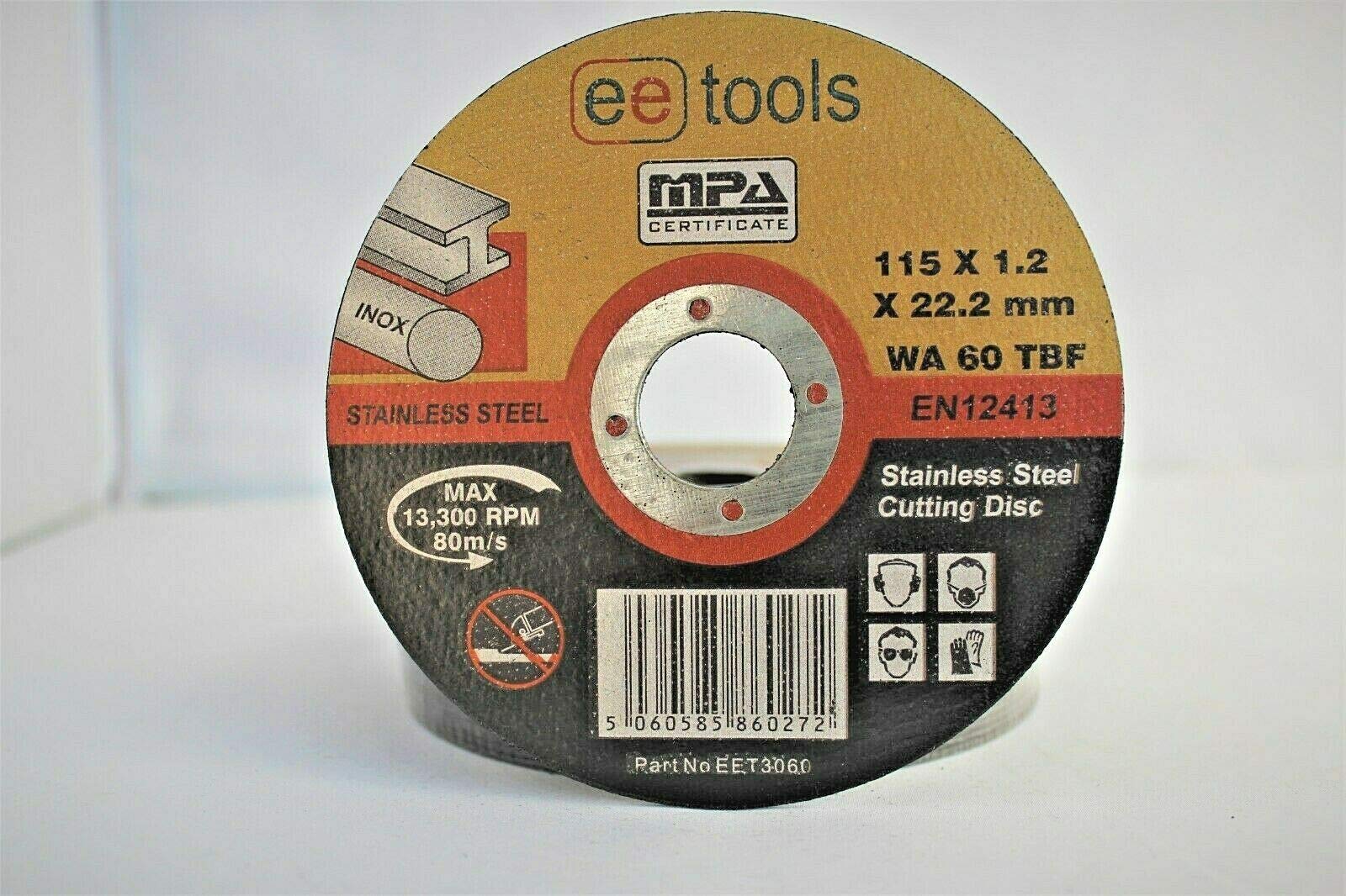 EETools 10 x Ultra thin 115 x 1mm for Angle Grinder- Stainless steel cuttings discs - metal cutting slitting discs