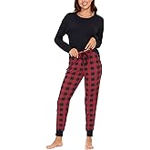 GYS Women's Pajama Sets Bamboo Viscose Long Sleeve Sleepwear with Pants Soft Pjs Lounge Set Ladies Loungewear