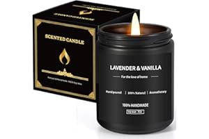 Large Scented Candles for Men - Lavender & Vanilla Candles for Home Scented, Masculine Black Candle Gift for Women & Men, Gif