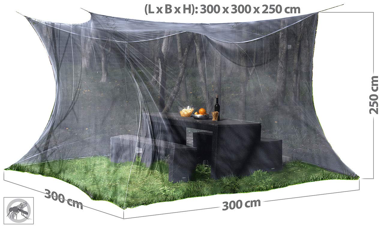 infactory Fliegennetz: Moskitonetz für Innen und Außen, 300 x 300 x 250 cm, 220 Mesh, schwarz (XXL Moskitonetz, für Pavillon, Zelt) 3