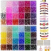 Faceted Glass Beads, 8mm 1400pcs+ Fancy Crystal Beads for Jewelry Making, Bracelet Necklace Earring Craft, Beading Supplies, Home Decor, Crafts Gifts for Girls Ages 6-12