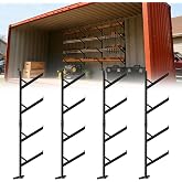 4 Pack Shipping Container Shelving Brackets, 67"H x 15"W Bracket Adjustable Heavy Duty Steel Cargo Shipping Container Shelves, 4-Tier Power Coated Shipping Container for Organization, Black