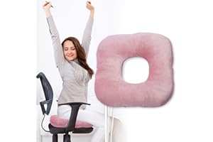 Vinban Stuffed Donut Pillow Seat Cushion | for Tailbone and Coccyx Pain, Hemorrhoids, Bed Sores, Pregnancy, Prostate, Surgery Recovery, Sitting Pressure Relief, for Home, Office and Car (Dusty Pink)