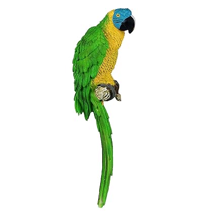 Wonderland Polyresin Large Wall Parrot for Home & Outdoor Decor, 2.32x2.16x7.28-inch (Green)