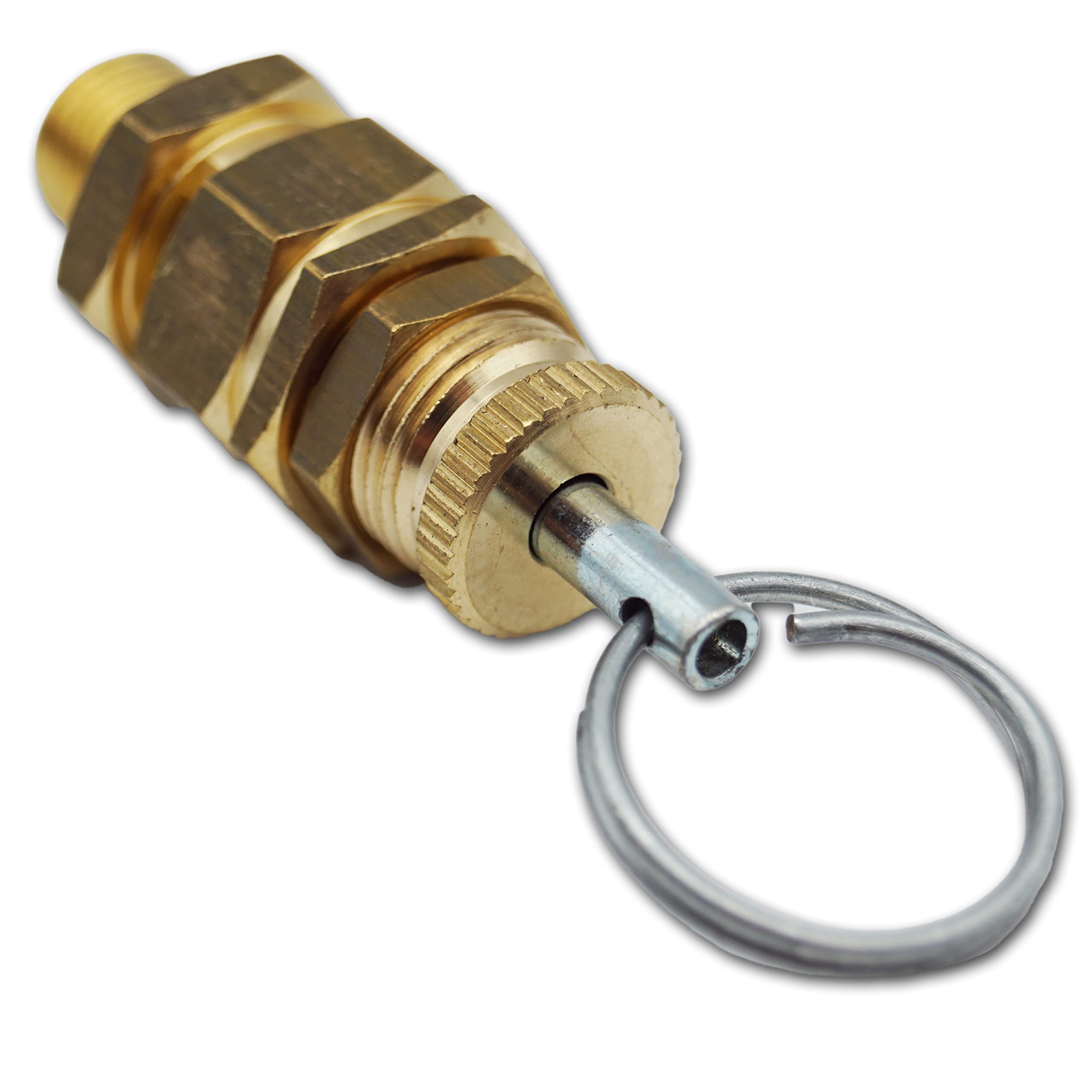 Adjustable safety valve, 1/8 inch, 3 - 7 bar (not component-tested), compressed air pressure relief valve