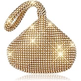ele ELEOPTION Women Gold Evening Bag Women's Clutch Purse Bag Triangle Full Rhinestones Bags for Party Cocktail Wedding for 6.0inch Android IOS Phones
