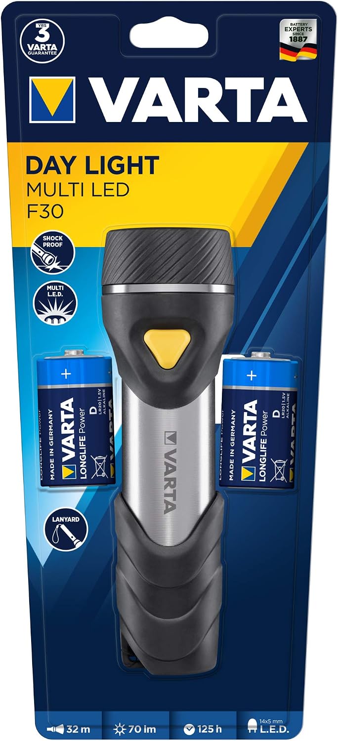VARTA (incl. 2xD Longlife Battery, Ideal for Domestic use Camping, Fishing, in The Garage, Cases of Emergency, Power cuts - Image 3