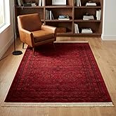 Unique Loom Tekke Collection Over-Dyed Saturated Traditional Torkaman Area Rug (5' 0 x 8' 0 Rectangular, Red/Black)
