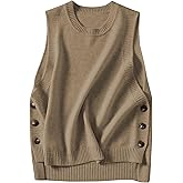 Wanzetaly Women's Sleeveless Sweater Vest Loose Round Neck Ribbed Knit 2025 Spring Trendy top