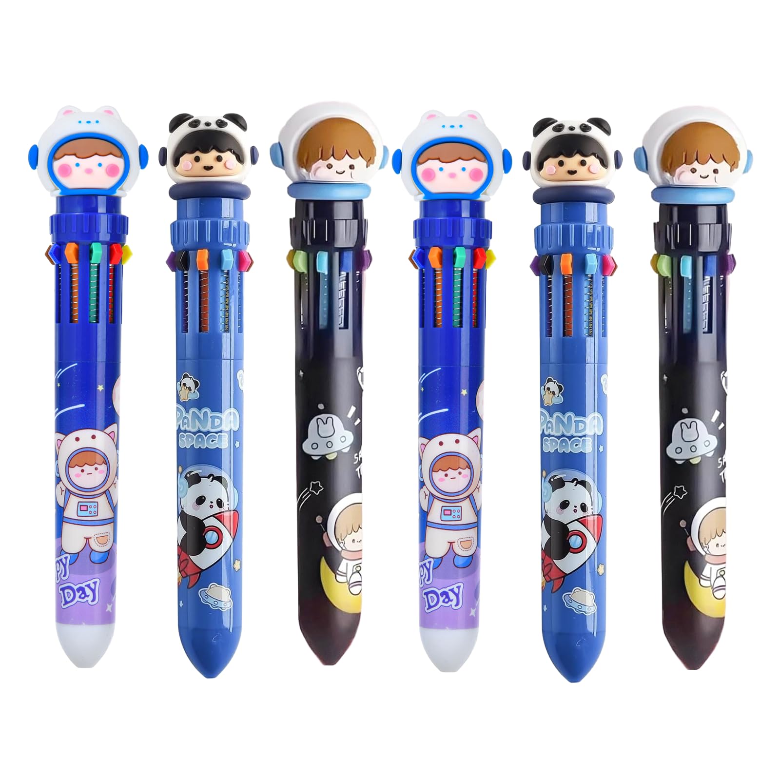 Photo 1 of (3 pcs) Astronaut Pen Space Pen 10-in-1 Multi-Color Ballpoint Pens Perfect for Office Work,color-coding complex documents,financial charts, meeting notes 2PACK