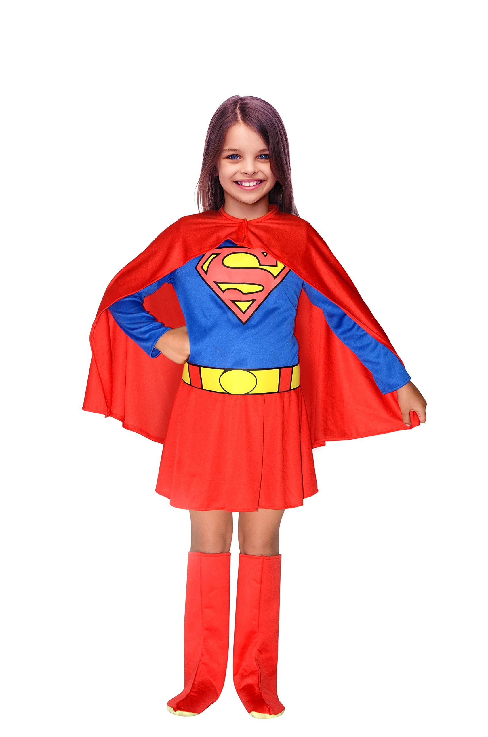 Supergirl Costume Disguise Girl Official DC Comics (Size 5-7 Years) Blue/Red