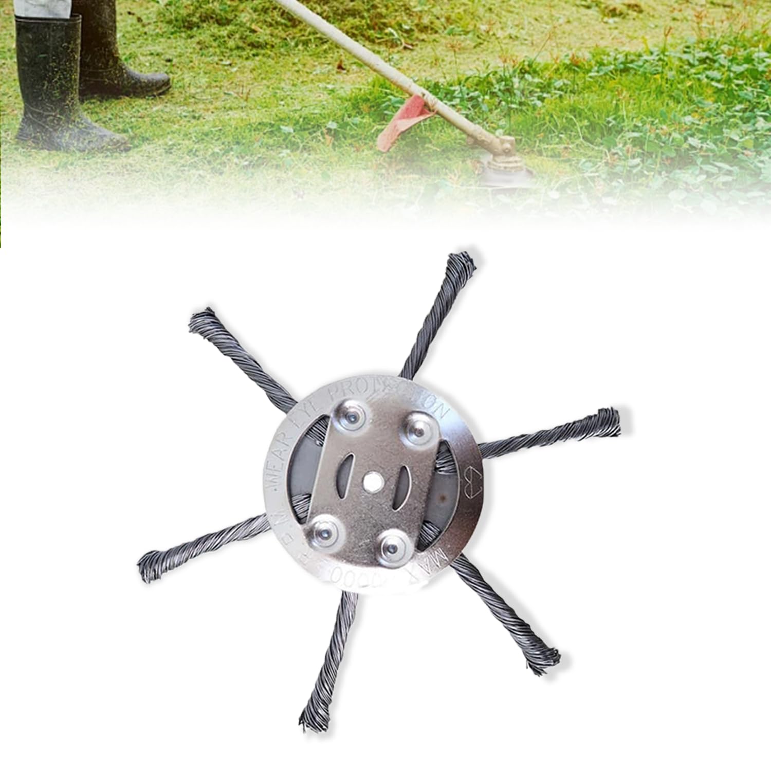 Photo 1 of 6 Inches Steel Wire Grass Trimmer Head, 2025 New Wire Trimmer Head Replacement for Electric Battery Powered Cordless String Trimmer? 6 Blade (1)