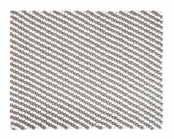 Kukee Rechteckig Weiss Grau Rechteck Balls Woolen Filz Teppich