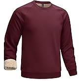 Cavva Mens Sweatshirt Sherpa Lined Long Sleeve Shirts Warm Thick Fleece Crewneck Pullover Thermal Tops Winter