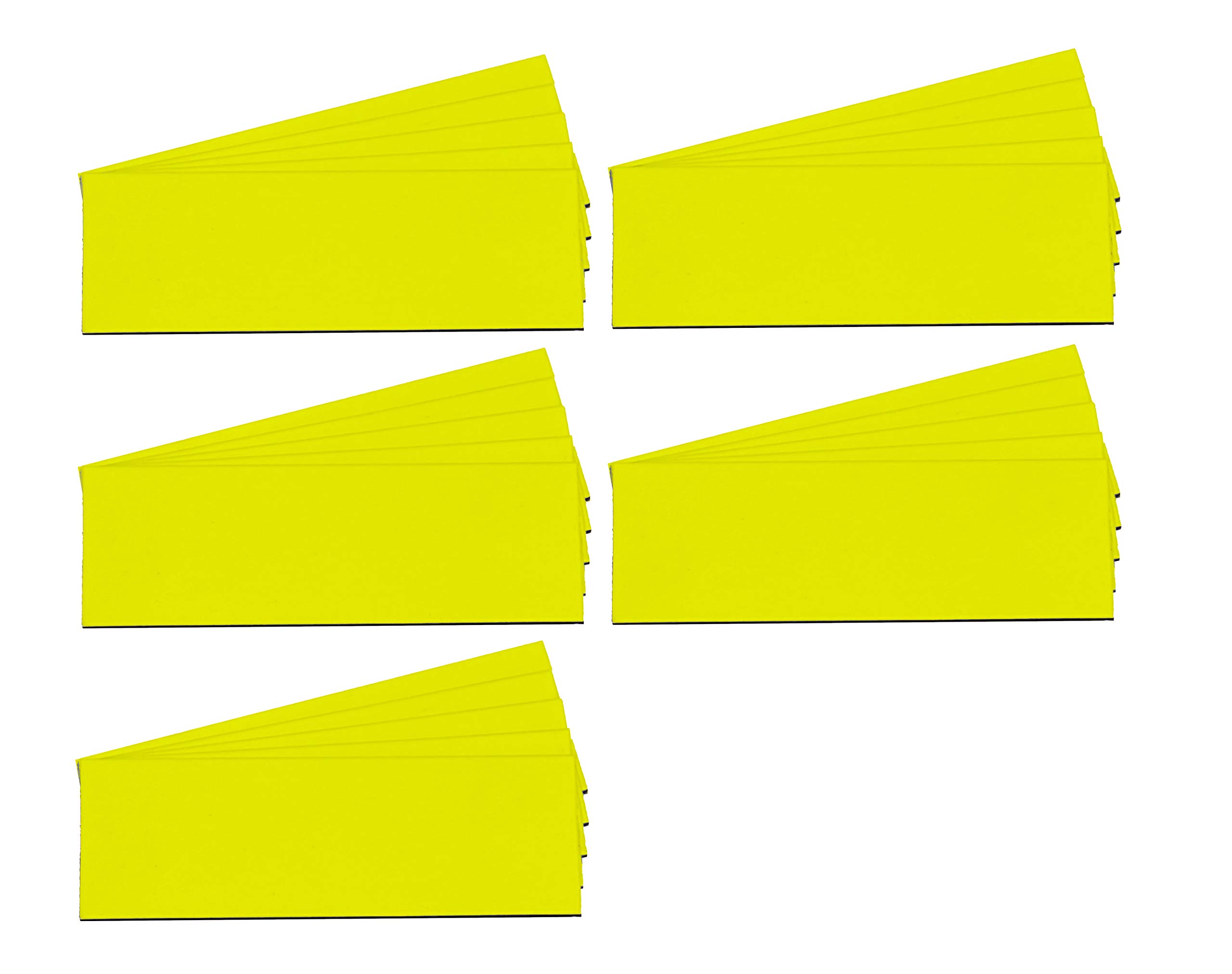 Magna Visual 1" x 3" Yellow Pre-Cut Write On Wipe Off Magnetic Strips 25 Pack