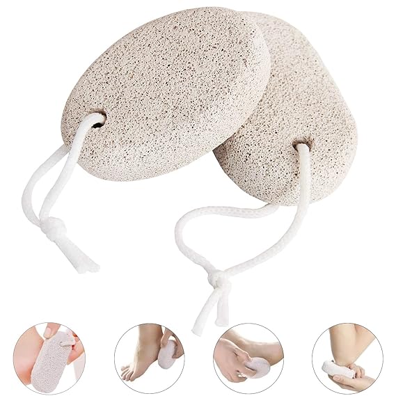 Natural Pumice Stone for Feet Callus (2 PCS), Pinowu Foot Scrub Natural Foot File