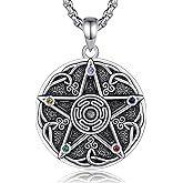 CELESTIA Hecate Necklace for Women 925 Sterling Silver Triple Moon Pendant Hekate Necklace Wiccan Witchy Necklaces