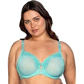 Curvy Couture Women's Plus Size Sheer Whisper Lace Unlined Underwire Bra | Full Coverage Bra, Unlined Underwire Bra, Floral Lace Bra, Breathable, Adjustable Straps, Full Figure, Plus Size