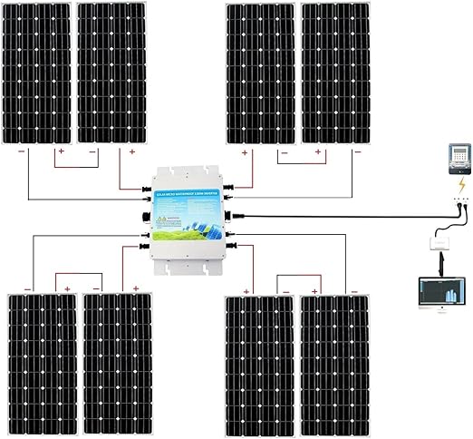 Amazoncom Eco Worthy 1200w Grid Tie Monocrystalline Solar