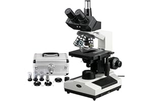 AmScope T390B-PCS Professional Compound Trinocular Microscope, 40X-2000X Magnification, WF10x and WF20x Eyepieces, Brightfiel