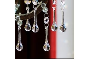 DAHI 14pcs 3Inch Christmas Glass Teardrop Ornaments Crystal Clear Glass Raindrop Ornaments for Christmas Tree Decorations(Transparent 3Inch)