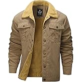 Flygo Men's Winter Jackets Sherpa Lined Fleece Trucker Jacket Thick Warm Lapel Work Cargo Coat Outerwear