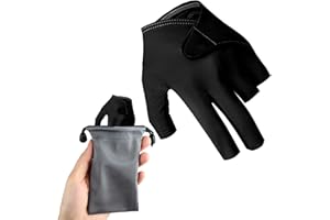 hssopa Billiards Glove, Snooker Cue Sports Gloves Anti-Slip Design, Quick-Dry Breathable Billiard Pool Gloves, 3 Finger Billiard Gloves Classic Size for Men and Women