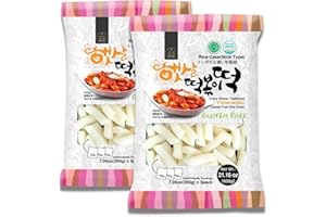 UNHA'S ASIAN SNACK BOX Korean Rice Cake Tteokbokki Stick – 2 Pack (3 Individual Package X 3 Pack) Vegan, Non-GMO, Gluten Free, Halal,Tteok Rice Cakes Food Pasta 21.16 oz Per Pack