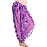 MUNAFIE Women's Harem Dance Pants - Genie & Jester Costume for Cosplay, Dance & Stage Performance