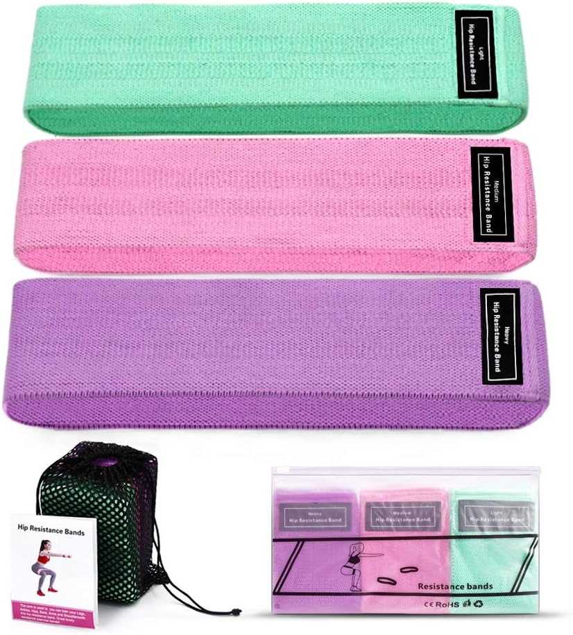 Fabric Resistance Bands for Legs and Butt, Resistance Loop Band Set，Hip Resistance Bands for Workout，Booty Bands Fitness Bands, Glute Bands for Women and Men，Anti Slip Elastic (Set 3)