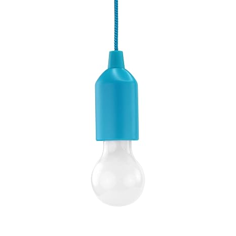 HyCell Pull Light in blau mit Zugschalter inkl. AAA Batterien - tragbare LED Lampe warmweiß - mobile Leuchte ideal für Garten
