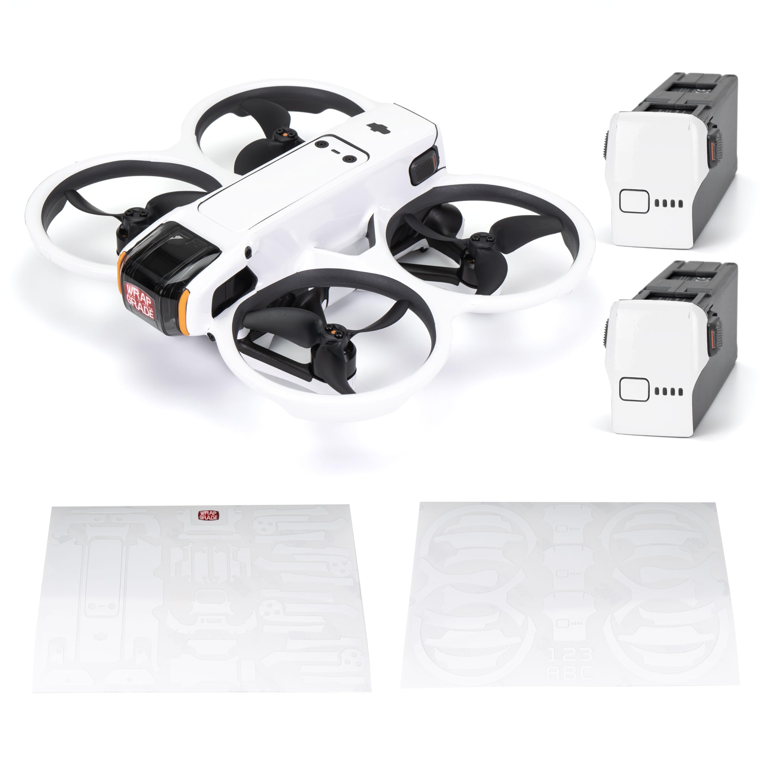 WRAPGRADE Skin Stickers Compatible with DJI Avata 2 (Racing White)