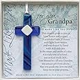 Sentimental Gift for Grandpa from Granddaughter/Grandson for Father's Day/Christmas/Birthday-Handmade in USA Glass Cross-Reli