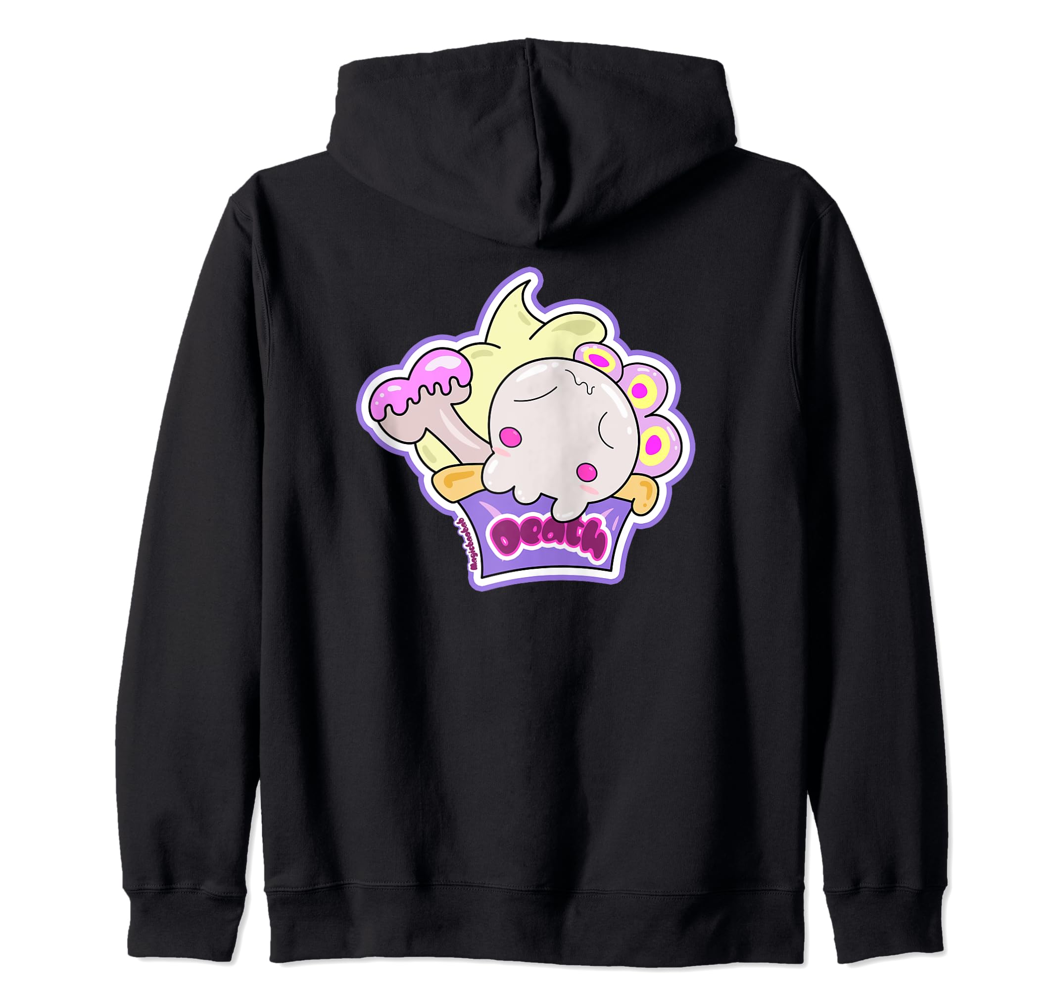 Spoopy Skull Death Cupcake Kawaii Halloween Design, Pastel Zip Hoodie